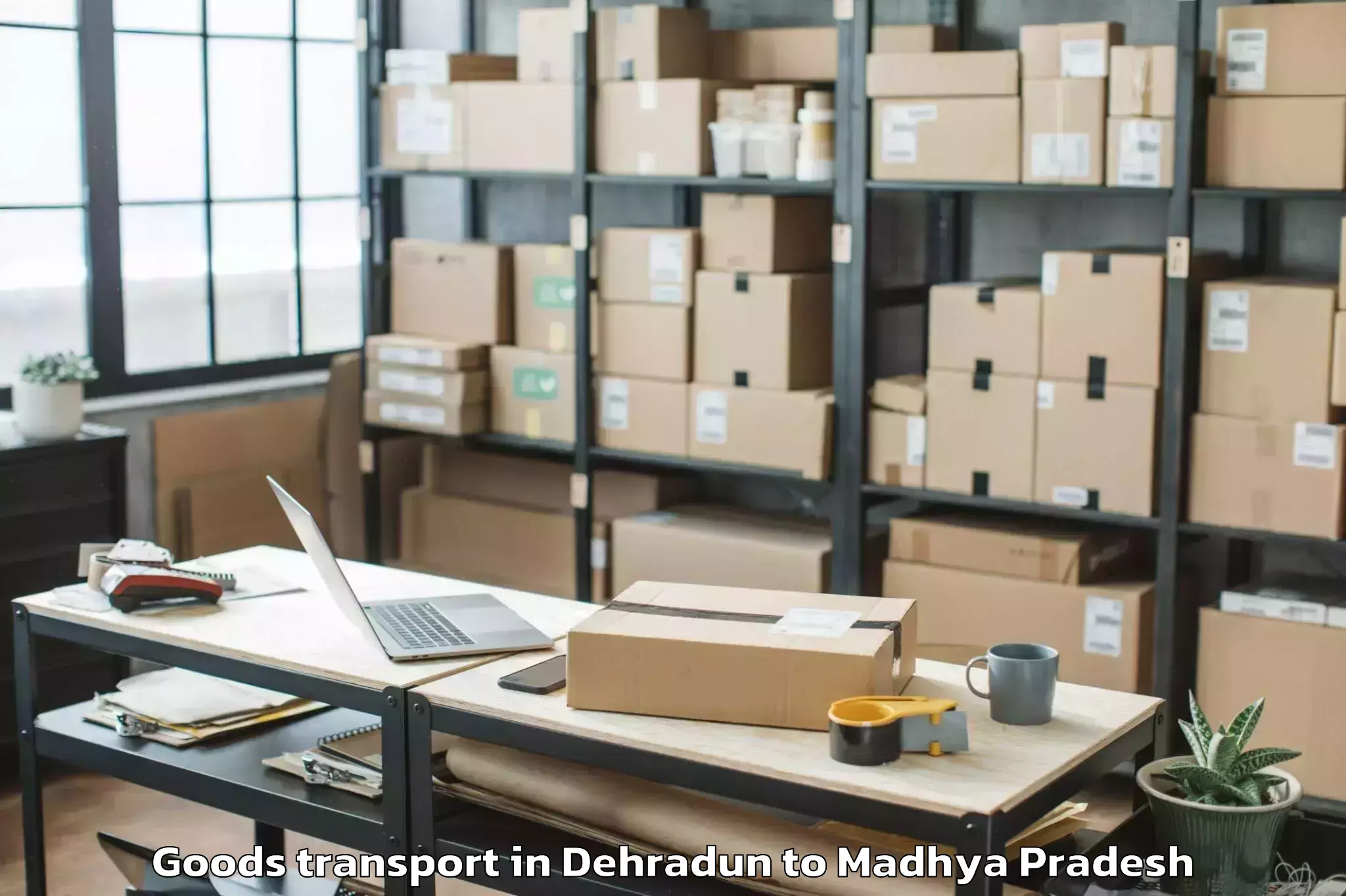 Comprehensive Dehradun to Guna Airport Gux Goods Transport